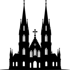 Fototapeta premium church silhouette vector illustration