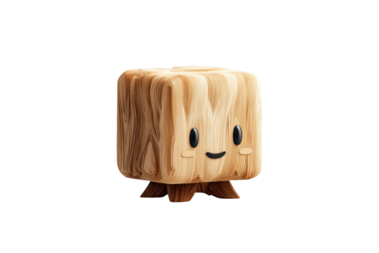 Cute wooden block character