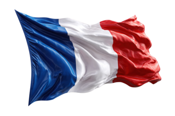 French flag, digitally rendered, in motion