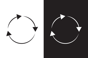 Circle arrow icon. Circular arrow of Black, white background. Recycle icon, refresh, repeat, vector illustration. EPS 10.