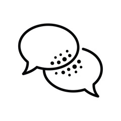 Dialogue Bubbles: Clean, minimalist illustration of connected dialogue bubbles, perfect for representing communication, conversation, and interaction.