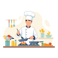 Celebrity Chef Cooking Show Illustration
