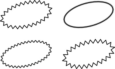 Set of sale sticker, price tag, starburst, sunburst badges, quality mark, sunburst badges, retro stars. Wavy edge. Star burst shape. Promo stickers with star edges. Sale or discount. Vector or PNG .