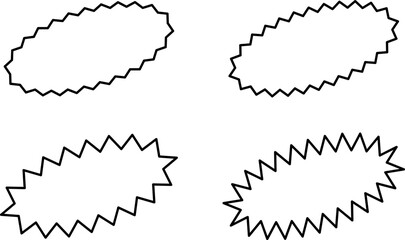 Set of sale sticker, price tag, starburst, sunburst badges, quality mark, sunburst badges, retro stars. Wavy edge. Star burst shape. Promo stickers with star edges. Sale or discount. Vector or PNG .