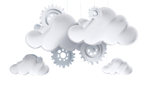 Abstract clouds with gears
