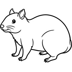 Rock Hyrax line art vector