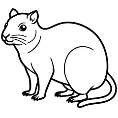 Rock Hyrax line art vector