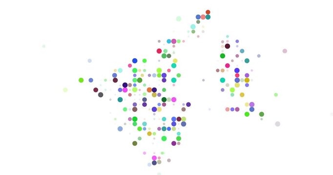 Creative Dots Soaring to Shape Brunei Darussalam Outline Generative Art