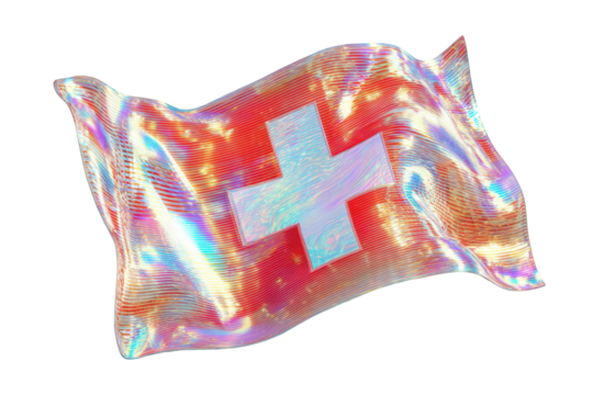 Abstract, iridescent flag design