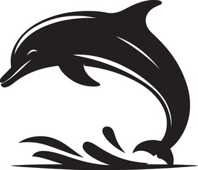 Fototapeta premium dolphin silhouette isolated on white