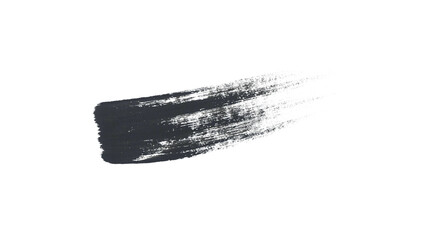 Black Paint Brush Stroke Texture on White Background &ndash; Isolated Grunge Ink Swatch for Banner, Frame, or Artistic Design Template