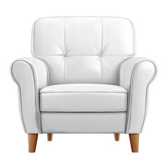 White armchair, full front view