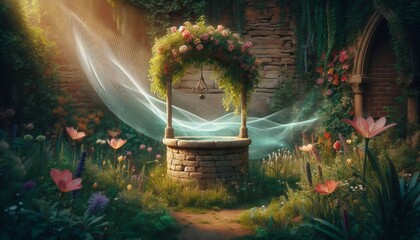 A well from which echoes emerge before anything is dropped in