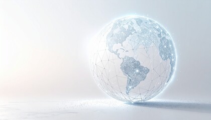 Abstract holographic sphere made of interconnected circuit patterns and neon lights