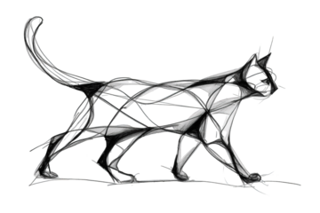 Abstract feline silhouette