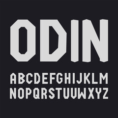 Bold Display Typeface. Strong Geometric Alphabet Style for Titles, Gaming Logos, Posters, Sports Branding, and Futuristic Typography Projects with Sharp Angles and Powerful Visual Impact