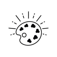 Artistic Palette: A minimalistic and artistic rendering of a painter's palette, brimming with color, symbolizing creativity, artistic expression, and the process of creation. 