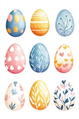 A collection of artistic Easter eggs with colorful and unique decorations