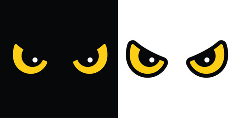  Halloween icon ghost spooky eye yellow cat eye vector doodle angry cartoon character logo symbol illustration design clip art isolated