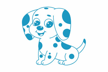 Cheerful Spotted Dog on White Background Design Cute Puppy Pet