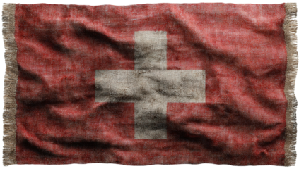 A weathered Swiss flag