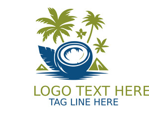 Obraz premium Coconut Logo Design Vector