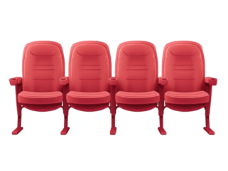 Row of red cinema seats