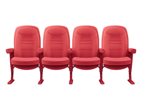 Row of red cinema seats