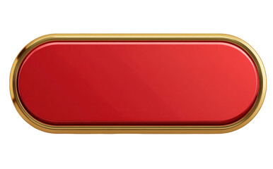 Red oval button with gold frame