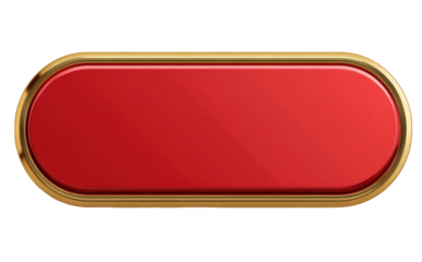 Red oval button with gold frame