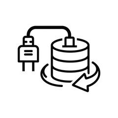 Digital Data Recovery and Backup: A graphic of data restoration featuring an icon depicting a hard drive is connected to a power source, illustrating backup and recovery.