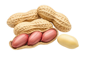 A cluster of fresh peanuts unveiling their nutty goodness isolated on transparent background