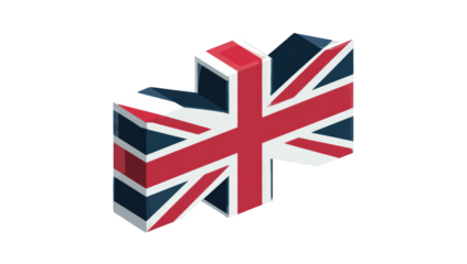 3D isometric Union Jack flag