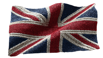 Knitted Union Jack flag waving