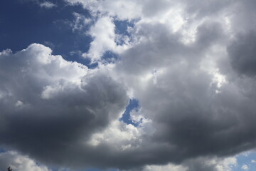 Cumulus clouds creating a beautiful cloudy sky