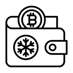 Cold Wallet Line Vector Icon