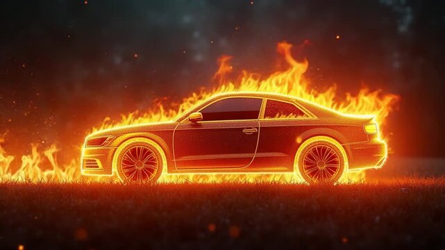 Car on Fire Overlay - Intense Effect