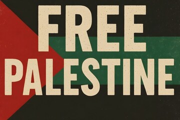 Demand justice with this Free Palestine message featuring the iconic flag colors