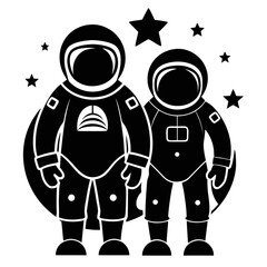 Astronaut Silhouette Vector Illustration – Space Exploration Design