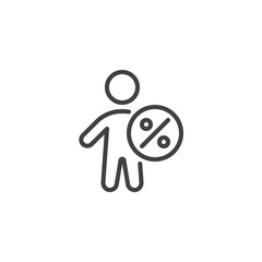 Demographic Person line icon