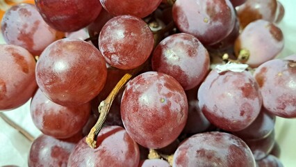 Red Globe Grapes Fruits in a Fruit Stall