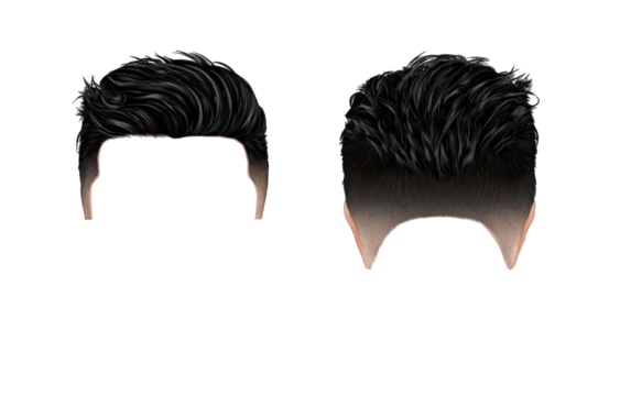 Two digital male hairstyles