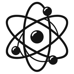 Atom Silhouette Vector Illustration – Science and Chemistry Design