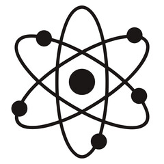 Atom Silhouette Vector Illustration &ndash; Science and Chemistry Design