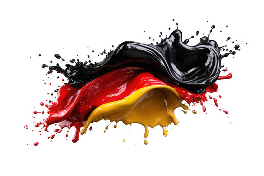 Abstract paint splashes in German flag colors - Powered by Adobe