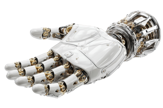 Advanced robotic hand offering a gesture