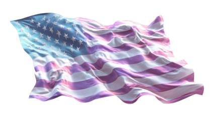 Waving American flag in pastel colors