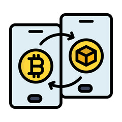 Fototapeta premium Crypto Transfer Line Color Vector Icon