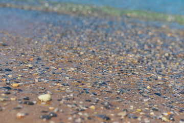 stones on the seashore. selective focus.