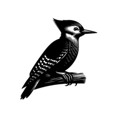 Woodpecker Vector Illustration | Colorful Forest Bird Clipart